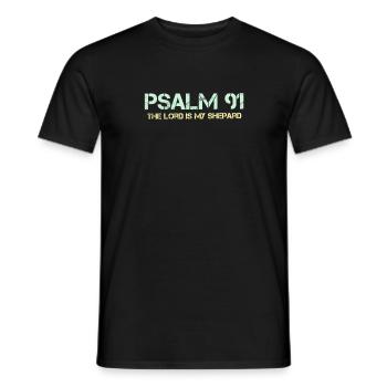 Christliche Sprüche Der Herr ist mein Hirte Psalm - Männer T-Shirt - Schwarz - Vorne - AI Model Male 178 light (178cm)