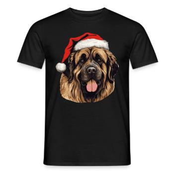 Leonberger Hund Weihnachten Kopf - Männer T-Shirt - Schwarz - Vorne - AI Model Male 178 light (178cm)