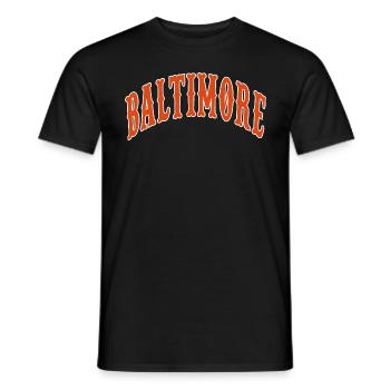 Baltimore - Men's T-Shirt - black - Front - AI Model Male 178 light (178cm)