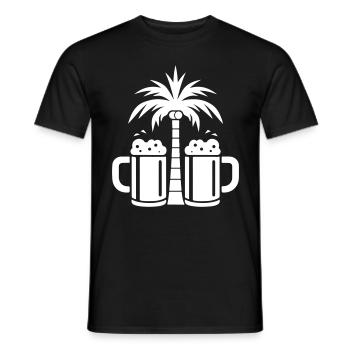 Plage de Beer Palm Trees - T-shirt homme - noir - Devant - AI Model Male 178 light (178cm)