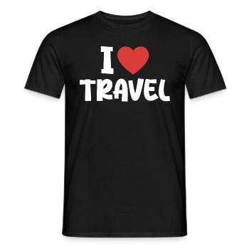 I Love Travel - T-shirt homme - noir - Devant - AI Model Male 178 light (178cm)