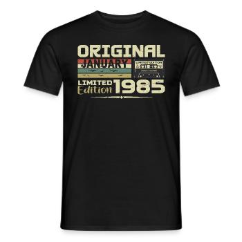 January 1985 | January 1985 Birthday Gift - Men's T-Shirt - black - Front - AI Model Male 178 light (178cm)