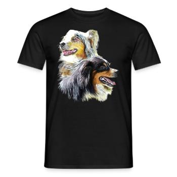 bergers australiens - T-shirt homme - noir - Devant - AI Model Male 178 light (178cm)
