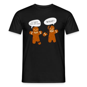 Gingerbread Fight Christmas - Christmas Kleider - Männer T-Shirt - Schwarz - Vorne - AI Model Male 178 light (178cm)
