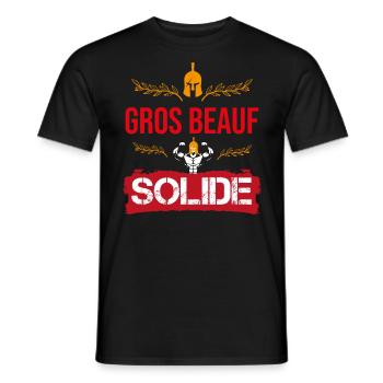 cadeau marrant gros beauf solide spartiate - T-shirt homme - noir - Devant - AI Model Male 178 light (178cm)