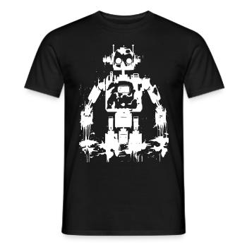 Schwarz weiss Roboter Silhouette - Männer T-Shirt - Schwarz - Vorne - AI Model Male 178 light (178cm)