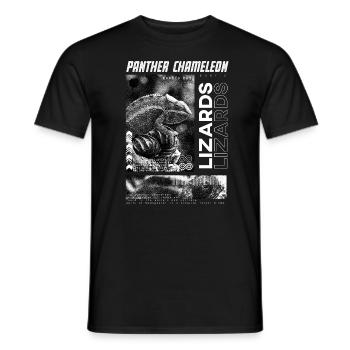 Panther Chamäleon Modern Streetwear Reptilienpfleger - Männer T-Shirt - Schwarz - Vorne - AI Model Male 178 light (178cm)