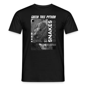 Green Tree Python Gardien de reptiles Streetwear moderne - T-shirt homme - noir - Devant - AI Model Male 178 light (178cm)