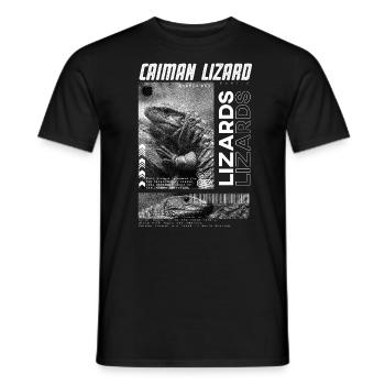 Kaiman-Eidechse Moderne Streetwear Reptilienpfleger - Männer T-Shirt - Schwarz - Vorne - AI Model Male 178 light (178cm)