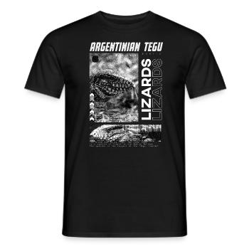 Argentinischer Tegu Lizard Streetwear Reptilienpfleger - Männer T-Shirt - Schwarz - Vorne - AI Model Male 178 light (178cm)