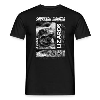 Savannah Monitor Modern Streetwear Reptile Keeper - T-shirt homme - noir - Devant - AI Model Male 178 light (178cm)