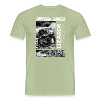 Savannah Monitor Modern Streetwear Reptilienpfleger - Männer T-Shirt - Sage - Vorne - AI Model Male 178 light (178cm)