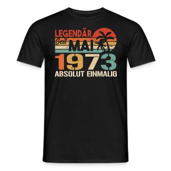 Legendary since May 1973 - Birthday in May 1973 - Men's T-Shirt - black - Front - AI Model Male 178 light (178cm)