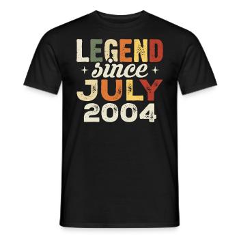 Cadeau d’anniversaire de juillet 2004 Anniversaire de juillet 2004 - T-shirt homme - noir - Devant - AI Model Male 178 light (178cm)