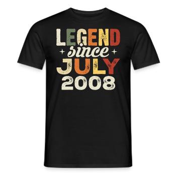 July 2008 Birthday Gift July 2008 Birthday - Men's T-Shirt - black - Front - AI Model Male 178 light (178cm)