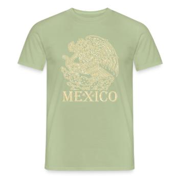 Armoiries du Mexique - T-shirt homme - vert sauge - Devant - AI Model Male 178 light (178cm)