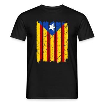 Katalonien Flagge - Männer T-Shirt - Schwarz - Vorne - AI Model Male 178 light (178cm)