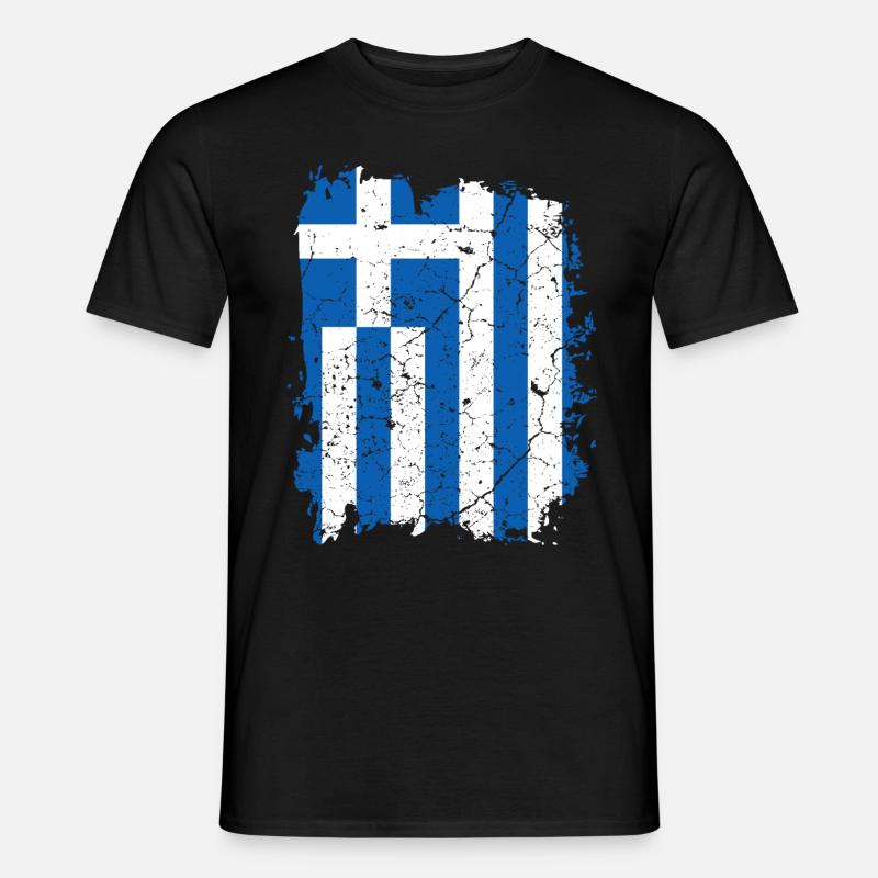 Drapeau de la Grèce - T-shirt homme - noir