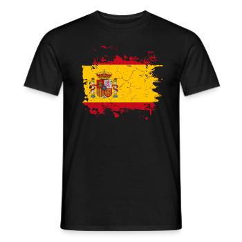 Drapeau Espagne - T-shirt homme - noir - Devant - AI Model Male 178 light (178cm)