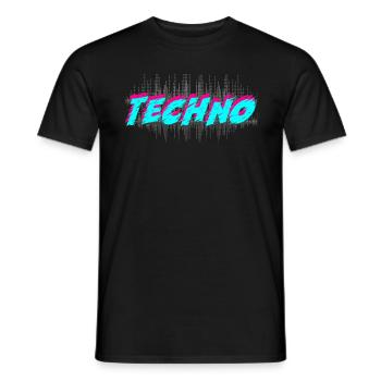 Techno - Men's T-Shirt - black - Front - AI Model Male 178 light (178cm)