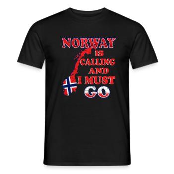Norway is calling - Men's T-Shirt - black - Front - AI Model Male 178 light (178cm)