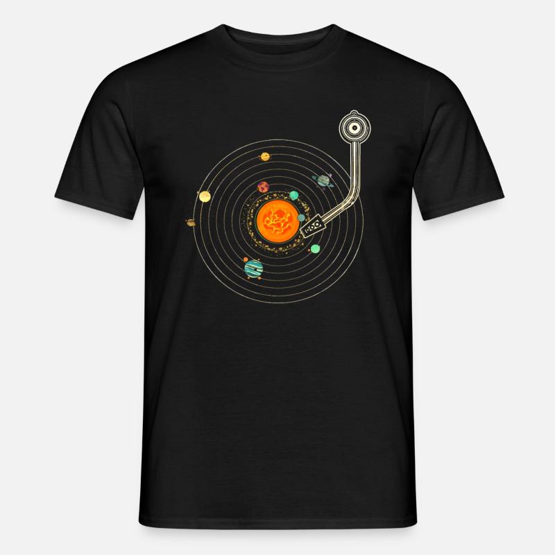 Solar system record player - Men’s T-shirt - black