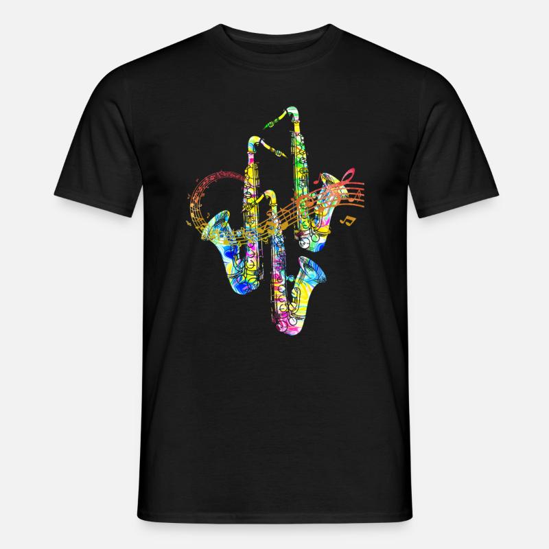 Saxophon - Männer T-Shirt - Schwarz