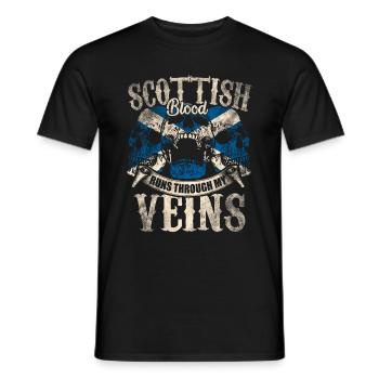Scottish blood flows through my veins - Men's T-Shirt - black - Front - AI Model Male 178 light (178cm)