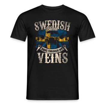 Suède - T-shirt homme - noir - Devant - AI Model Male 178 light (178cm)