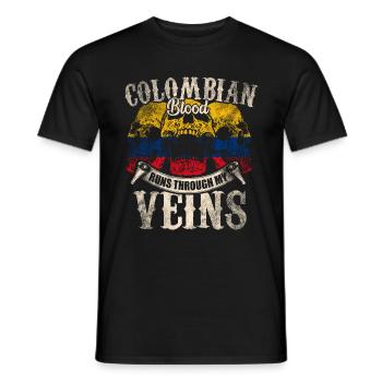Colombie - T-shirt homme - noir - Devant - AI Model Male 178 light (178cm)