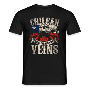 Chilean blood flows through my veins - Men's T-Shirt - black - Front - AI Model Male 178 light (178cm)