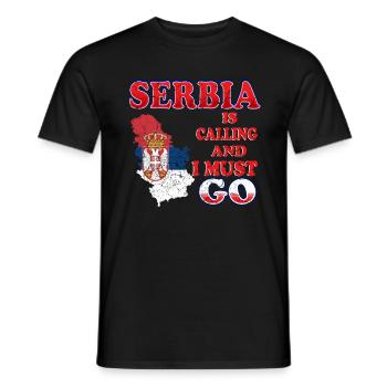 Serbien - Männer T-Shirt - Schwarz - Vorne - AI Model Male 178 light (178cm)