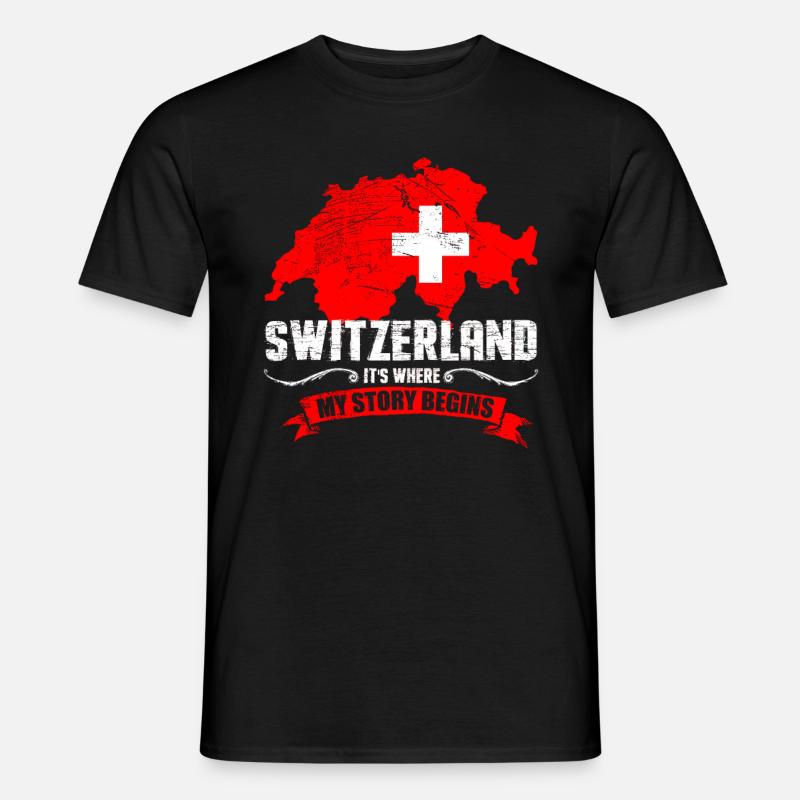 Schweizer - Männer T-Shirt - Schwarz