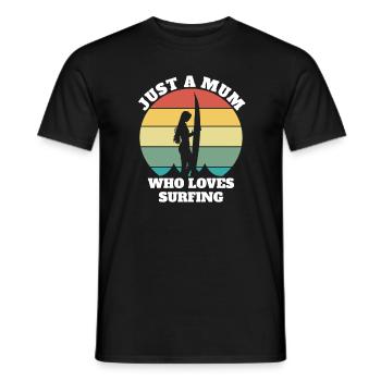 Surfer mum wave rider surfer mom gift idea - Men's T-Shirt - black - Front - AI Model Male 178 light (178cm)