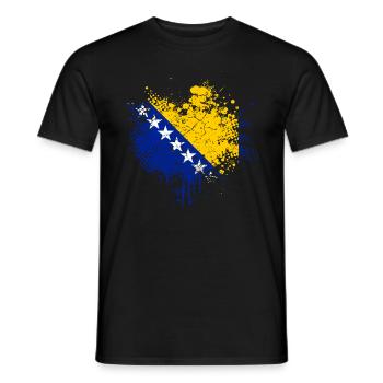 Bosnia flag - Men's T-Shirt - black - Front - AI Model Male 178 light (178cm)