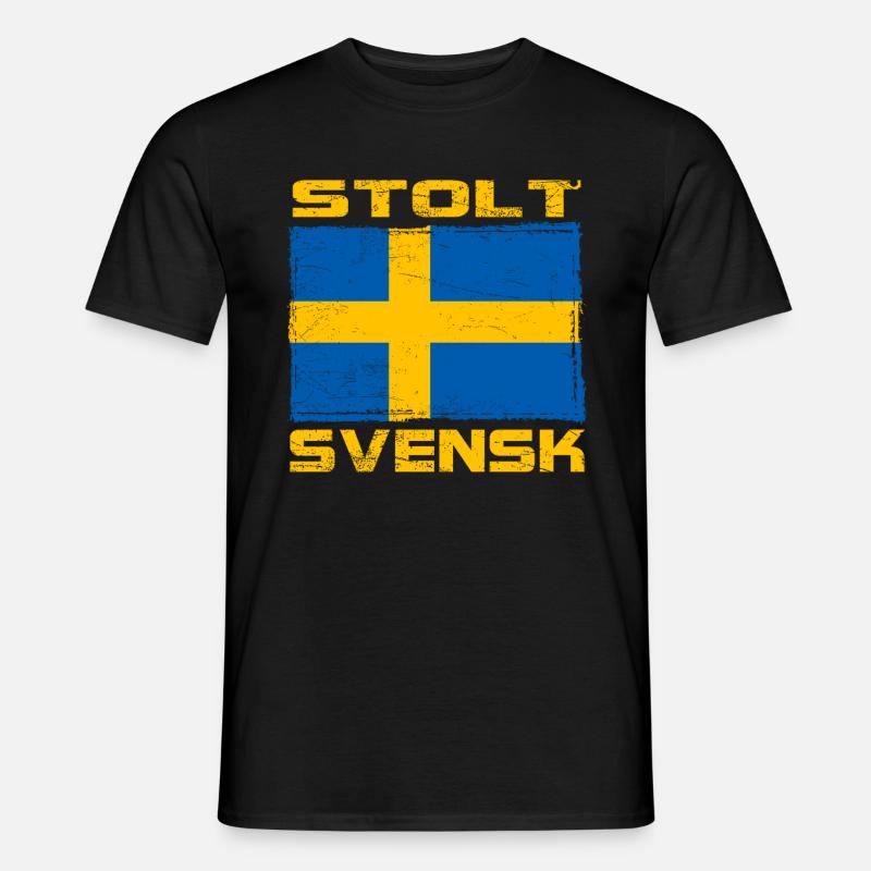 Stolzer Schwede - Männer T-Shirt - Schwarz