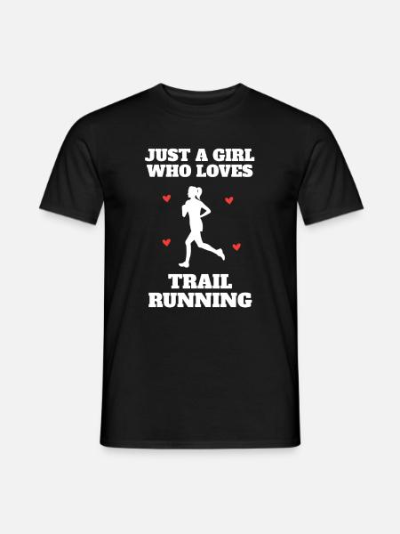Mountain Trail Running Girl Woman - Men's T-Shirt - black