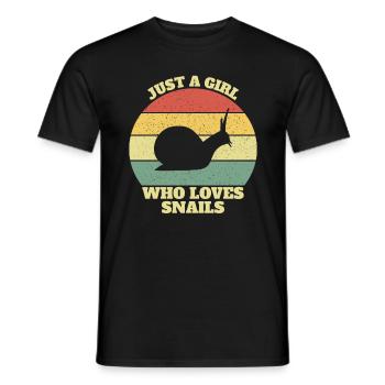 Just A Girl Who Loves Snails Snail Girls - Männer T-Shirt - Schwarz - Vorne - AI Model Male 178 light (178cm)