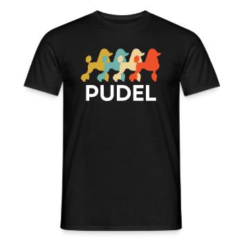 Caniche Caniche miniature Königspudel Caniche moyen - T-shirt homme - noir - Devant - AI Model Male 178 light (178cm)