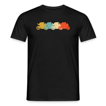 Courses de moto sur route - T-shirt homme - noir - Devant - AI Model Male 178 light (178cm)