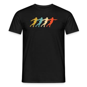 Rétro vintage roller fille tenue costume - T-shirt homme - noir - Devant - AI Model Male 178 light (178cm)