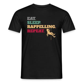 Manger dormir En rappel Répéter - T-shirt homme - noir - Devant - AI Model Male 178 light (178cm)