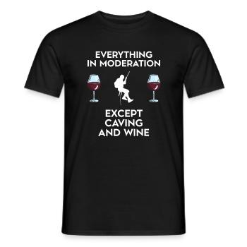 Spéléologie et vin - T-shirt homme - noir - Devant - AI Model Male 178 light (178cm)