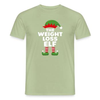 The Weight Loss Elf - Men's T-Shirt - sage - Front - AI Model Male 178 light (178cm)
