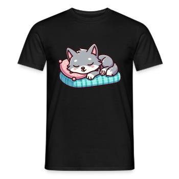Süßer kleiner schlafender Wolf - Männer T-Shirt - Schwarz - Vorne - AI Model Male 178 light (178cm)