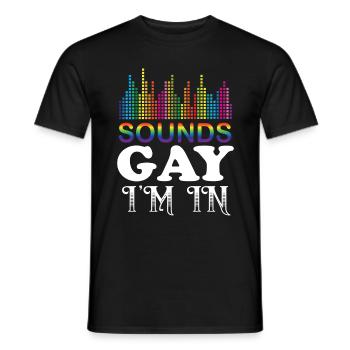 Men saying gay humor gift - Men's T-Shirt - black - Front - AI Model Male 178 light (178cm)