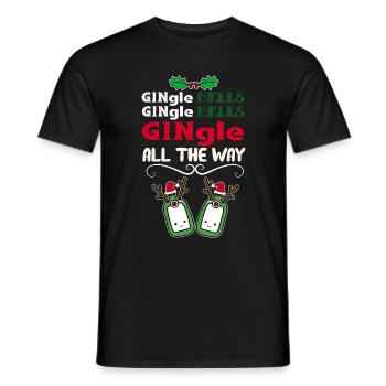 Gingle Bells Christmas avec Gin Gift - T-shirt homme - noir - Devant - AI Model Male 178 light (178cm)