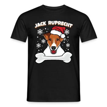 Weihnachten Jack Russel Jack Ruprecht Hunde - Männer T-Shirt - Schwarz - Vorne - AI Model Male 178 light (178cm)