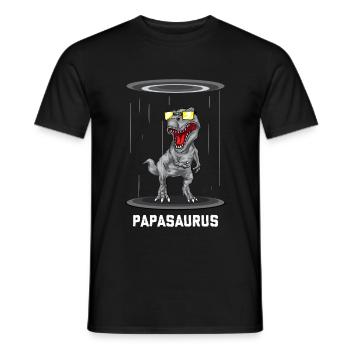Papasaurus Rex - Fête des pères Herrentag Mannertag Papa - T-shirt homme - noir - Devant - AI Model Male 178 light (178cm)