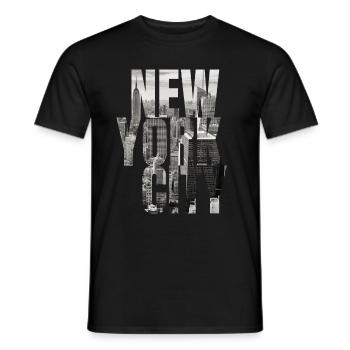 New York City Manhattan skyline - T-shirt homme - noir - Devant - AI Model Male 178 light (178cm)